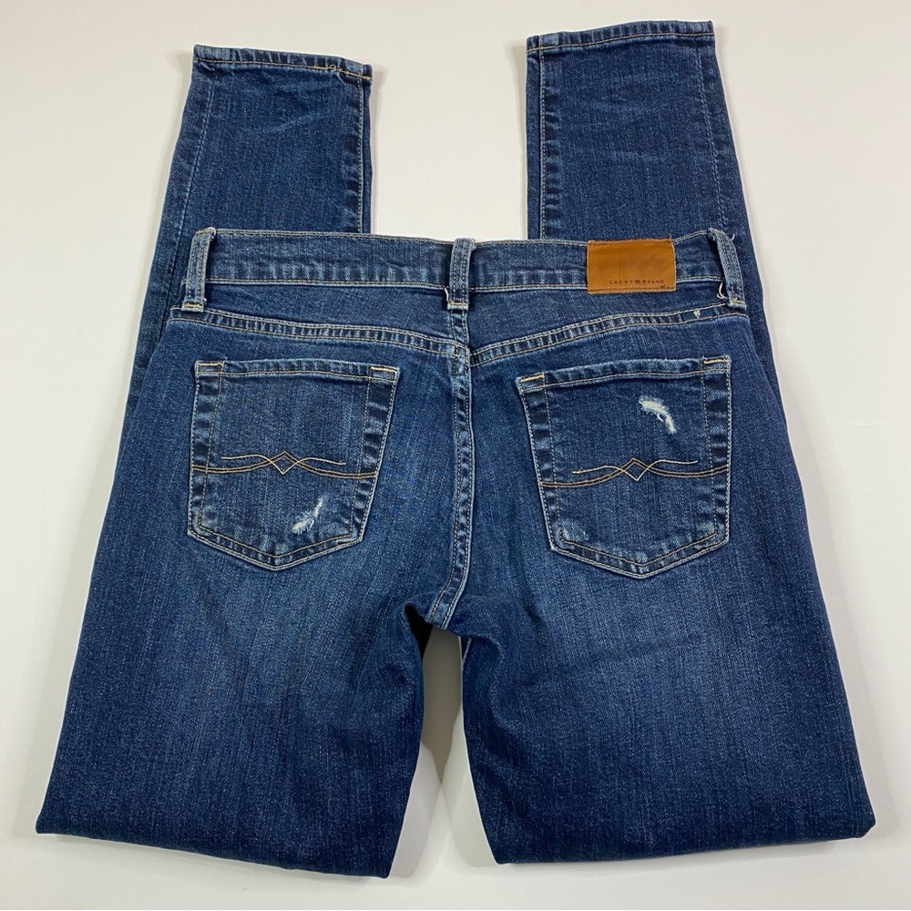 Lucky‎ Brand Jeans Women's 0 Sienna Slim Boyfriend Distressed Denim Medium Wash - Picture 9 of 12